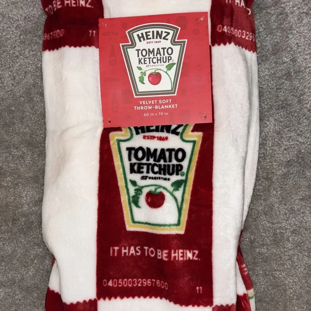 Heinz Tomato Ketchup Packet Plush Throw Blanket 60